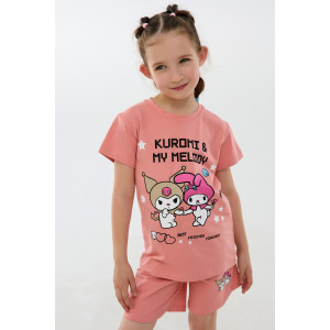 Костюм двойка детский №46687 "Kuromi2" кулирка с лайкрой (р-ры: 98-140) розовый Костюм двойка детский №46687 "Kuromi2" кулирка с лайкрой (р-ры: 98-140) розовый