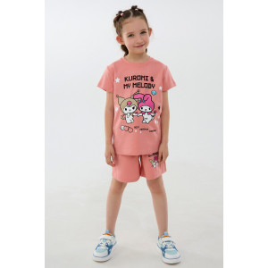 Костюм двойка детский №46687 "Kuromi2" кулирка с лайкрой (р-ры: 98-140) розовый Костюм двойка детский №46687 "Kuromi2" кулирка с лайкрой (р-ры: 98-140) розовый