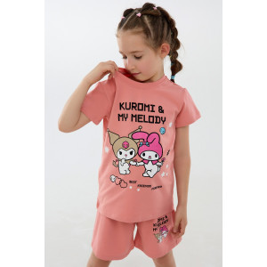 Костюм двойка детский №46687 "Kuromi2" кулирка с лайкрой (р-ры: 98-140) розовый Костюм двойка детский №46687 "Kuromi2" кулирка с лайкрой (р-ры: 98-140) розовый