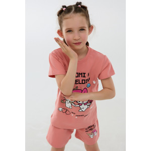 Костюм двойка детский №46687 "Kuromi2" кулирка с лайкрой (р-ры: 98-140) розовый Костюм двойка детский №46687 "Kuromi2" кулирка с лайкрой (р-ры: 98-140) розовый