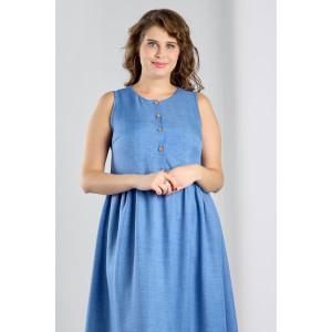 Платье женское "Каприз-1" плательная ткань (р-ры: 48-58) синий Платье женское "Каприз-1" плательная ткань (р-ры: 48-58) синий