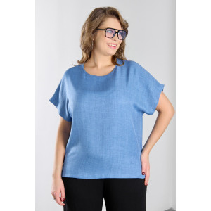 Блузка женская "Каприз-3" плательная ткань (р-ры: 48-58) синий
