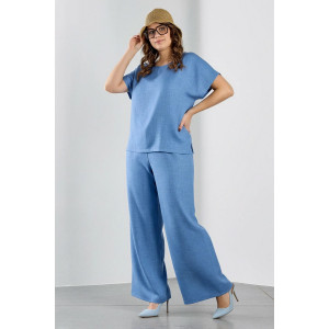 Блузка женская "Каприз-3" плательная ткань (р-ры: 48-58) синий