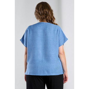 Блузка женская "Каприз-3" плательная ткань (р-ры: 48-58) синий