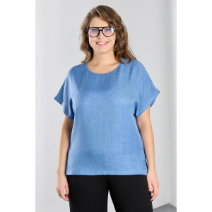 Блузка женская "Каприз-3" плательная ткань (р-ры: 48-58) синий