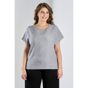 Блузка женская "Каприз-3" плательная ткань (р-ры: 48-58) серый