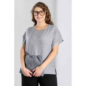 Блузка женская "Каприз-3" плательная ткань (р-ры: 48-58) серый