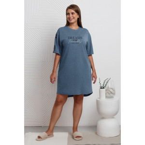 Туника женская "Всплеск-2" кулирка меланж (р-ры: 48-58) синий Туника женская "Всплеск-2" кулирка меланж (р-ры: 48-58) синий