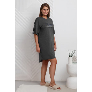 Туника женская "Всплеск-2" кулирка меланж (р-ры: 48-58) графитовый Туника женская "Всплеск-2" кулирка меланж (р-ры: 48-58) графитовый