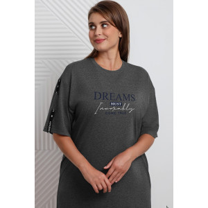 Туника женская "Всплеск-2" кулирка меланж (р-ры: 48-58) графитовый Туника женская "Всплеск-2" кулирка меланж (р-ры: 48-58) графитовый