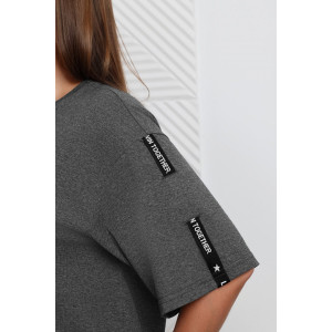 Туника женская "Всплеск-2" кулирка меланж (р-ры: 48-58) графитовый Туника женская "Всплеск-2" кулирка меланж (р-ры: 48-58) графитовый