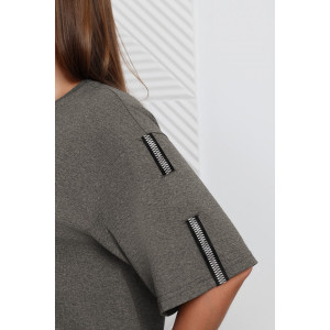 Туника женская "Всплеск-2" кулирка меланж (р-ры: 48-58) коричневый Туника женская "Всплеск-2" кулирка меланж (р-ры: 48-58) коричневый