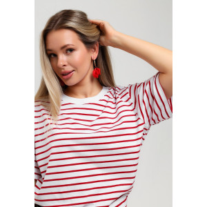 Футболка женская "Брина-2" кулирка с лайкрой (р-ры: 44-54) красный Футболка женская "Брина-2" кулирка с лайкрой (р-ры: 44-54) красный