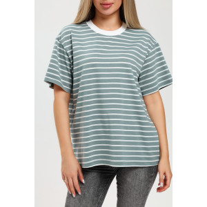 Футболка женская "Брина-2" кулирка с лайкрой (р-ры: 44-54) серо-зеленый Футболка женская "Брина-2" кулирка с лайкрой (р-ры: 44-54) серо-зеленый