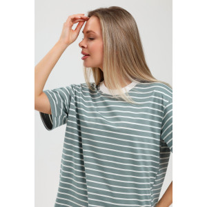 Футболка женская "Брина-2" кулирка с лайкрой (р-ры: 44-54) серо-зеленый Футболка женская "Брина-2" кулирка с лайкрой (р-ры: 44-54) серо-зеленый