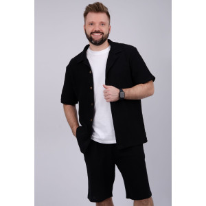 Костюм двойка мужской "Мэтью" муслин (р-ры: 48-58) черный Костюм двойка мужской "Мэтью" муслин (р-ры: 48-58) черный