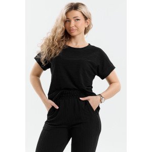 Костюм двойка женский К-067 вискоза-жаккард (р-ры: 46-56) черный