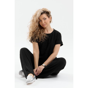 Костюм двойка женский К-067 вискоза-жаккард (р-ры: 46-56) черный