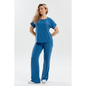 Костюм двойка женский К-067 вискоза-жаккард (р-ры: 46-56) голубой