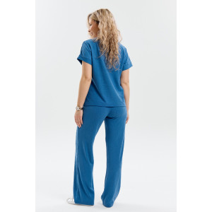 Костюм двойка женский К-067 вискоза-жаккард (р-ры: 46-56) голубой