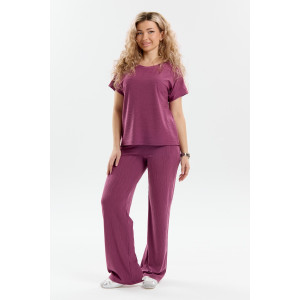 Костюм двойка женский К-067 вискоза-жаккард (р-ры: 46-56) марсала