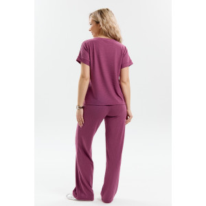 Костюм двойка женский К-067 вискоза-жаккард (р-ры: 46-56) марсала