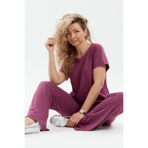 Костюм двойка женский К-067 вискоза-жаккард (р-ры: 46-56) марсала