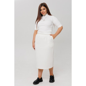 Юбка женская Ю20 (60 см) футер с лайкрой (р-ры: 46-66) экрю