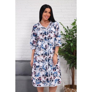 Халат женский 01076 кулирка (р-ры: 50-60) синий Халат женский 01076 кулирка (р-ры: 50-60) синий