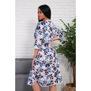 Халат женский 01076 кулирка (р-ры: 50-60) синий Халат женский 01076 кулирка (р-ры: 50-60) синий