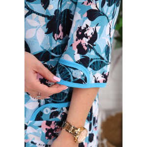 Халат женский 01076 кулирка (р-ры: 50-60) бирюзовый Халат женский 01076 кулирка (р-ры: 50-60) бирюзовый