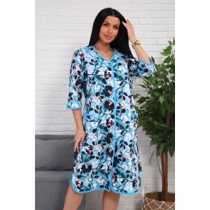 Халат женский 01076 кулирка (р-ры: 50-60) бирюзовый Халат женский 01076 кулирка (р-ры: 50-60) бирюзовый