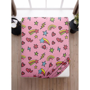 Набор простыней на резинке поплин "Чебурашка розовая" комп. Набор простыней на резинке поплин "Чебурашка розовая" комп.