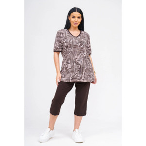 Костюм двойка женский "Арина" хлопок (р-ры: 50-60) шоколад