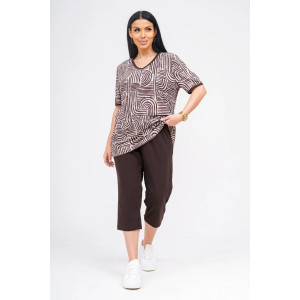 Костюм двойка женский "Арина" хлопок (р-ры: 50-60) шоколад