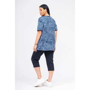 Костюм двойка женский "Арина" хлопок (р-ры: 50-60) индиго