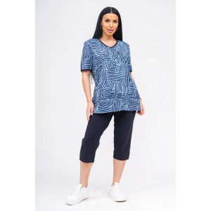 Костюм двойка женский "Арина" хлопок (р-ры: 50-60) индиго