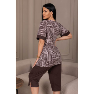 Костюм двойка женский 2143/1 кулирка (р-ры: 48-62) коричневый