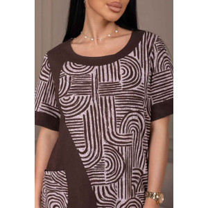 Костюм двойка женский 2143/1 кулирка (р-ры: 48-62) коричневый