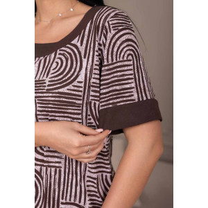 Костюм двойка женский 2143/1 кулирка (р-ры: 48-62) коричневый