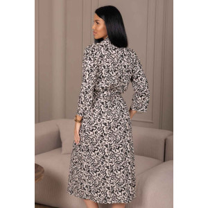 Халат женский 1874/8 кулирка (р-ры: 48-62) бежевый-черный Халат женский 1874/8 кулирка (р-ры: 48-62) бежевый-черный