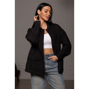 Бомбер женский 2167 вельвет (р-ры: 48-58) черный Бомбер женский 2167 вельвет (р-ры: 48-58) черный