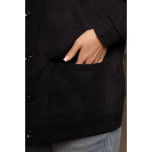 Бомбер женский 2167 вельвет (р-ры: 48-58) черный Бомбер женский 2167 вельвет (р-ры: 48-58) черный