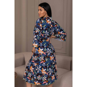 Халат женский 2153/2 кулирка (р-ры: 50-60) синий-оранжевый Халат женский 2153/2 кулирка (р-ры: 50-60) синий-оранжевый