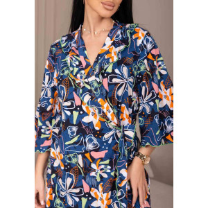 Халат женский 2153/2 кулирка (р-ры: 50-60) синий-оранжевый Халат женский 2153/2 кулирка (р-ры: 50-60) синий-оранжевый