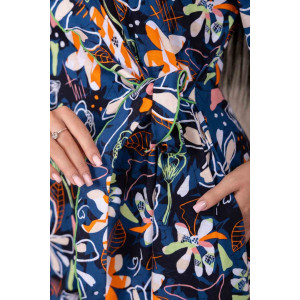 Халат женский 2153/2 кулирка (р-ры: 50-60) синий-оранжевый Халат женский 2153/2 кулирка (р-ры: 50-60) синий-оранжевый