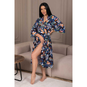 Халат женский 2153/2 кулирка (р-ры: 50-60) синий-оранжевый Халат женский 2153/2 кулирка (р-ры: 50-60) синий-оранжевый