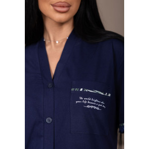 Костюм двойка женский 2161/1 кулирка (р-ры: 50-60) синий-зеленый