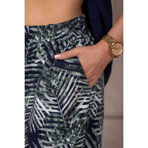 Костюм двойка женский 2161/1 кулирка (р-ры: 50-60) синий-зеленый