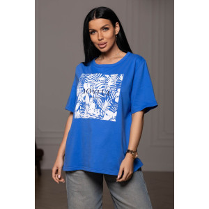 Футболка женская 1838/1 кулирка (р-ры: 52-62) голубой Футболка женская 1838/1 кулирка (р-ры: 52-62) голубой